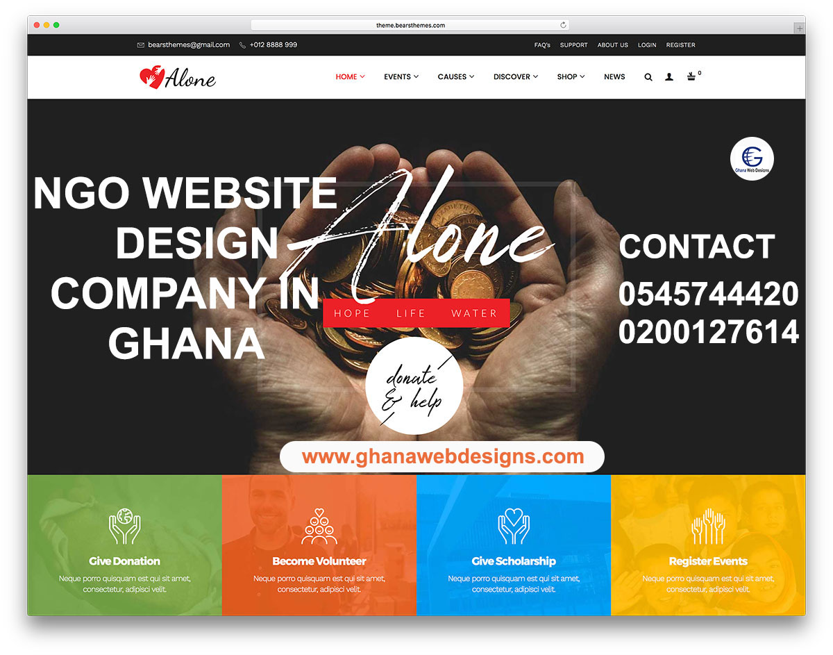 NGO Website design company in Ghana, Accra